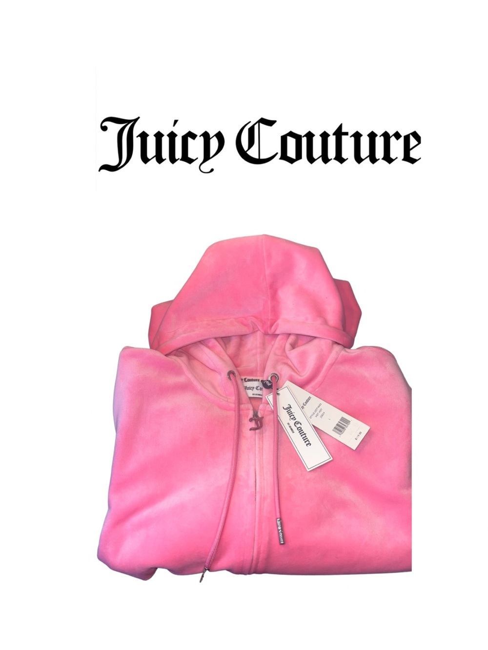 Juicy Couture Pink Velour Zip Hoodie